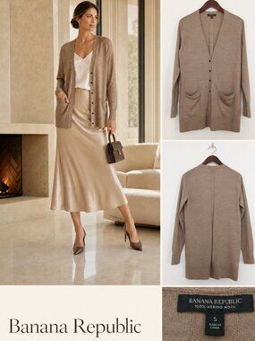 Banana Republic 100% Merino Wool Cardigan S